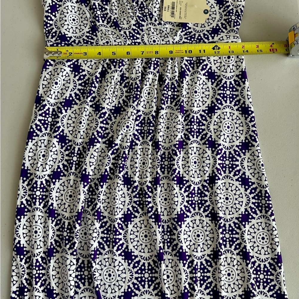 St. John's Bay Navy and White Patterned Midi Dress - Picture 5 of 8